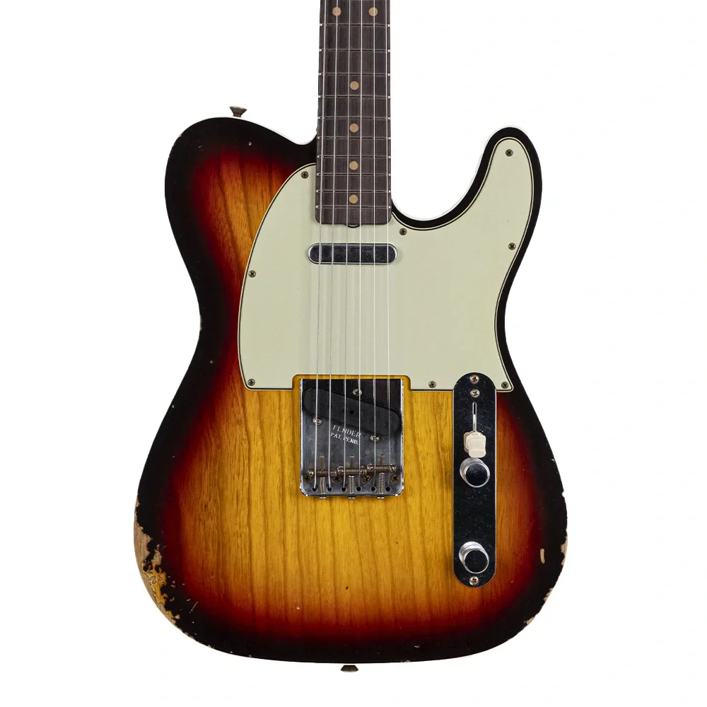Fender Custom Shop Limited Edition 1960 Telecaster Custom Relic Gülağacı Klavye Chocolate 3 Ton Sunburst Elektro Gitar