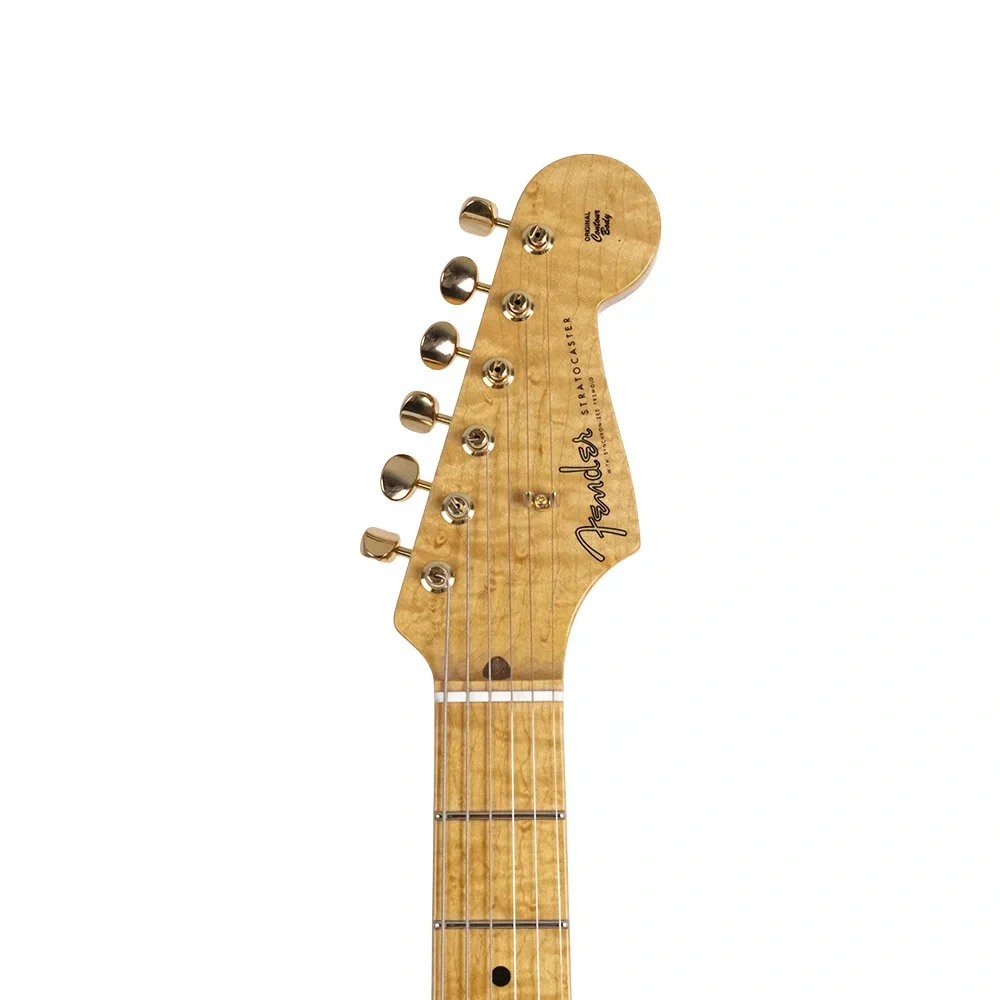 Fender Custom Shop Limited Edition 1959 Stratocaster NOS Gold HW Aged Olympic White Elektro Gitar