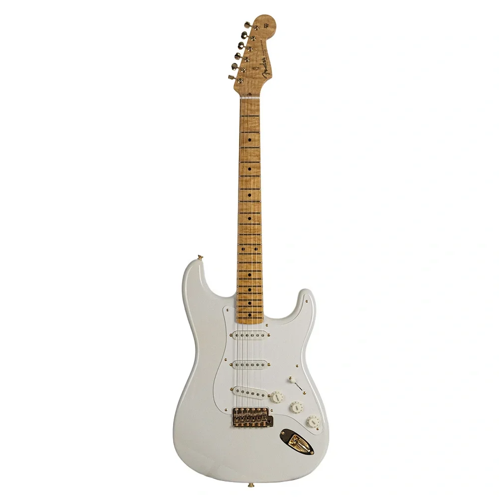 Fender Custom Shop Limited Edition 1959 Stratocaster NOS Gold HW Aged Olympic White Elektro Gitar