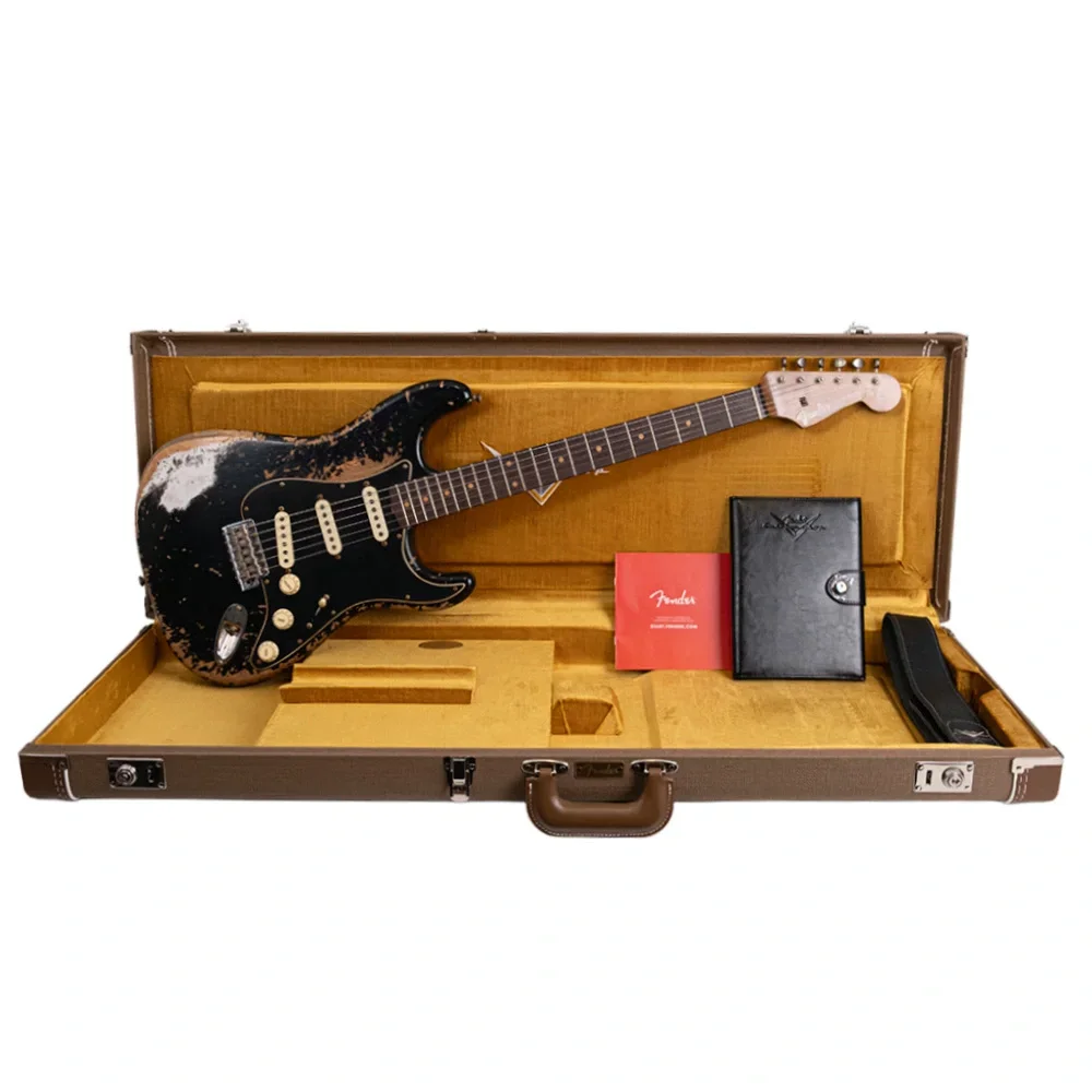 Fender Custom Shop Limited Edition Dual-Mag II Stratocaster Super Heavy Relic Aged Black Elektro Gitar