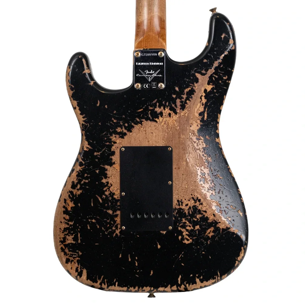 Fender Custom Shop Limited Edition Dual-Mag II Stratocaster Super Heavy Relic Aged Black Elektro Gitar