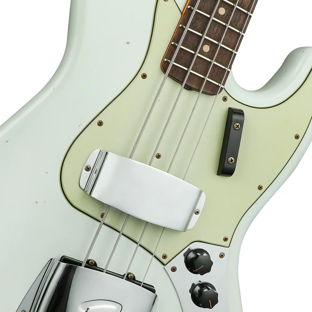 Fender Custom Shop S20 1964 Jazz Bass Journeyman Relic Gülağacı Klavye Super Faded Aged Sonic Blue Bas Gitar
