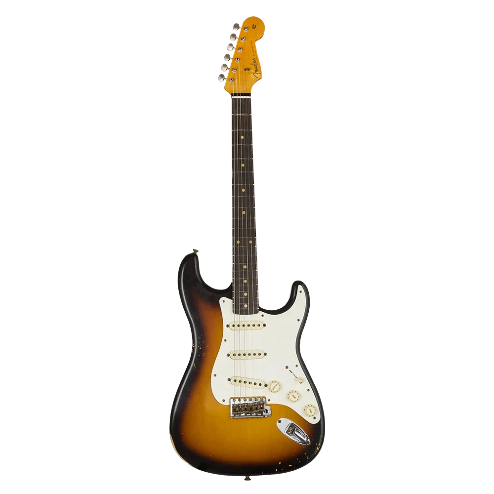 Fender Custom Shop CPE21 Limited Edition 59 Stratocaster Relic Gülağacı Klavye Super Faded Elektro Gitar Elektro Gitar