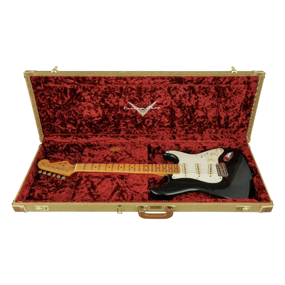 FENDER Custom Shop 1957 Stratocaster Journeyman Relic Akçaağaç Klavye Black Elektro Gitar