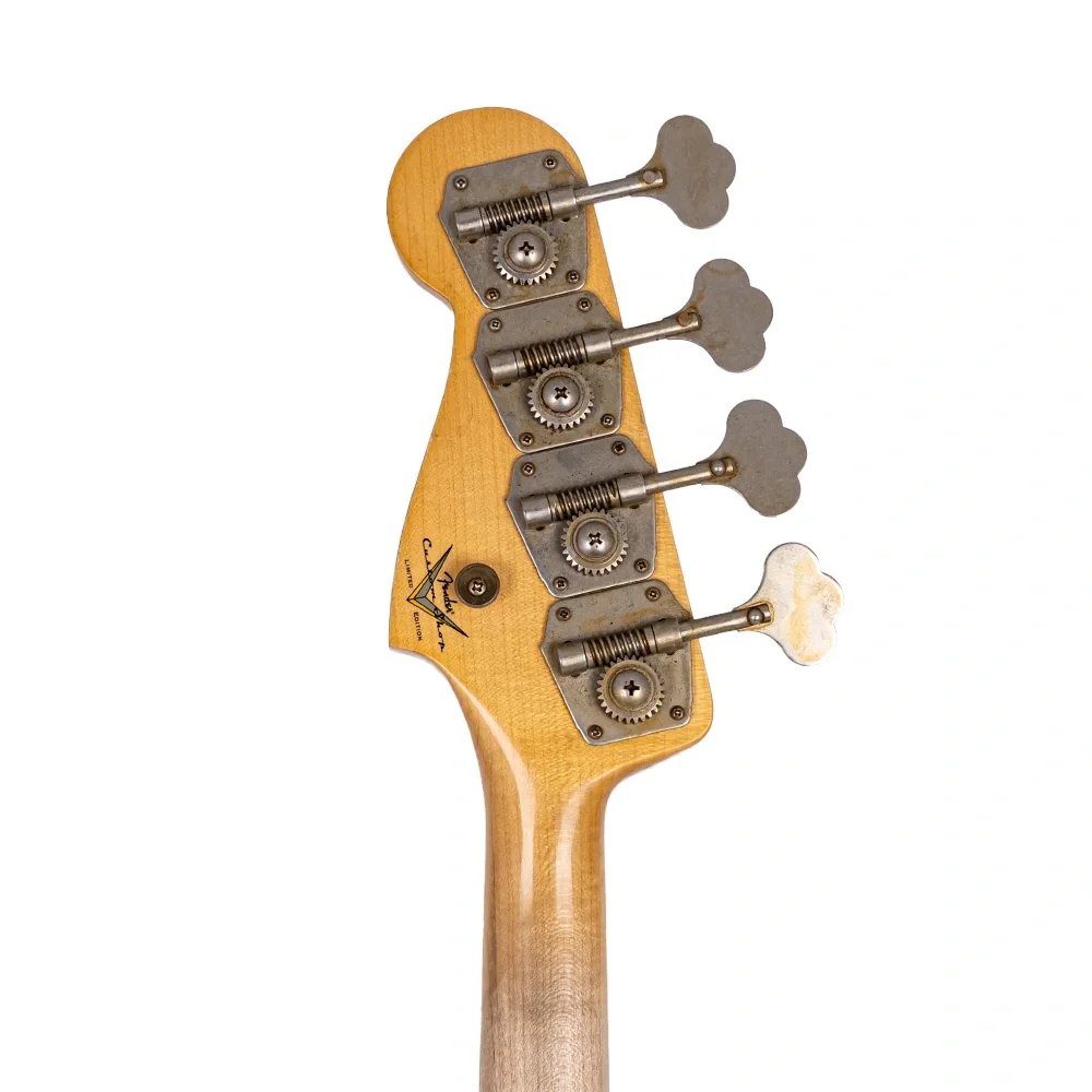 Fender Custom Shop Limited Edition 1964 Jazz Bass Journeyman Relic Aged Olympic White Bas Gitar
