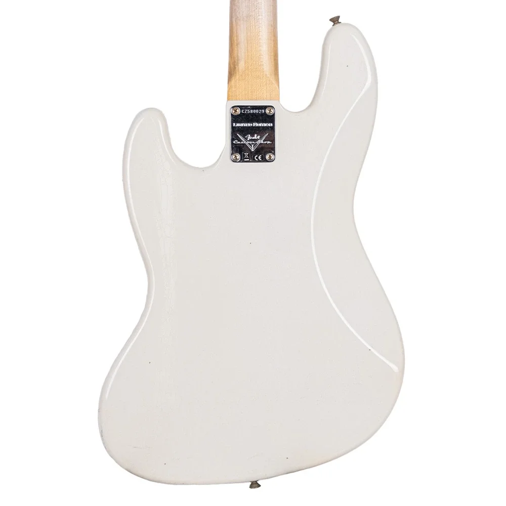 Fender Custom Shop Limited Edition 1964 Jazz Bass Journeyman Relic Aged Olympic White Bas Gitar