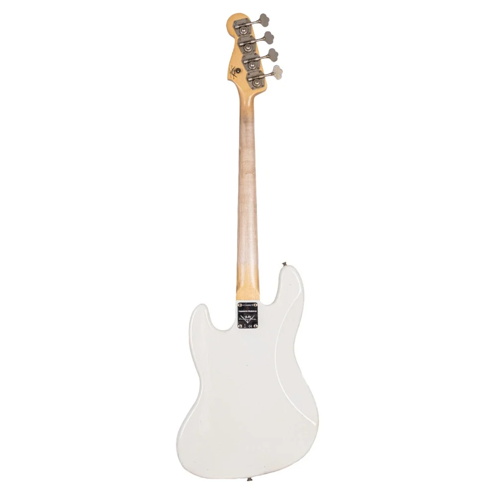 Fender Custom Shop Limited Edition 1964 Jazz Bass Journeyman Relic Aged Olympic White Bas Gitar