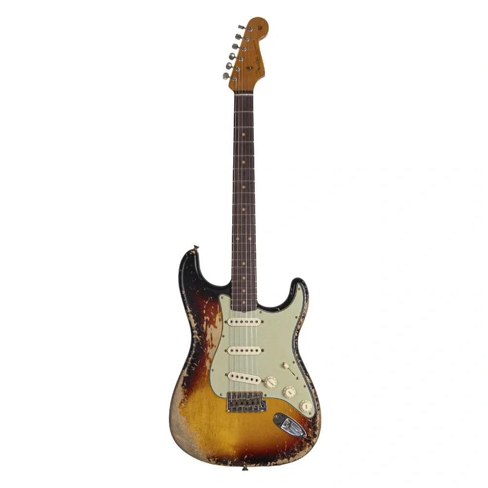 Fender Custom Shop Limited Edition 1961 Stratocaster Akçaağaç Klavye Super Heavy Relic Super Faded Aged 3 Ton Sunburst Elektro Gitar