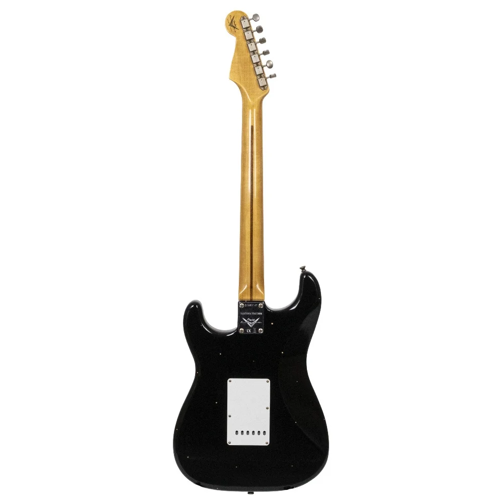 Fender Custom Shop 1955 Stratocaster Journeyman Relic Akçaağaç Klavye Black Elektro Gitar