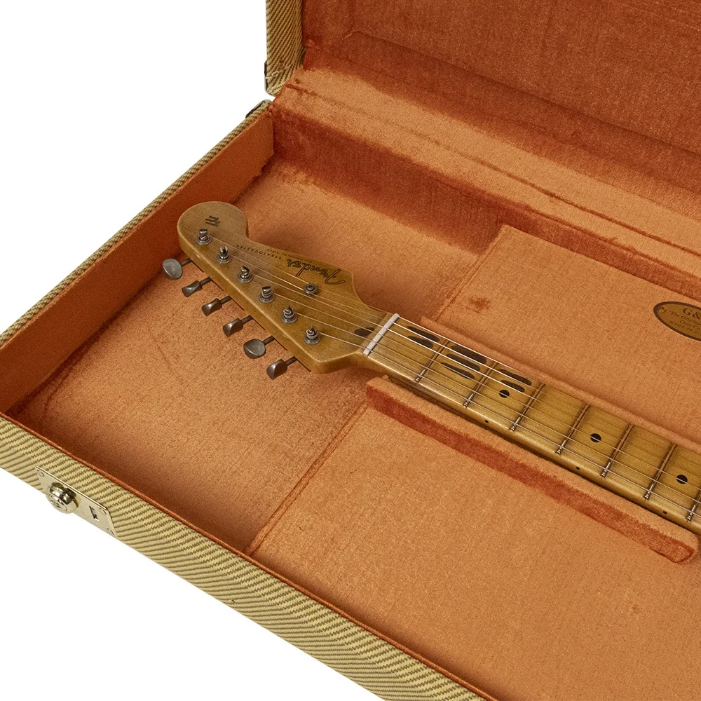Fender Custom Shop 1955 Stratocaster Journeyman Relic Akçaağaç Klavye Black Elektro Gitar
