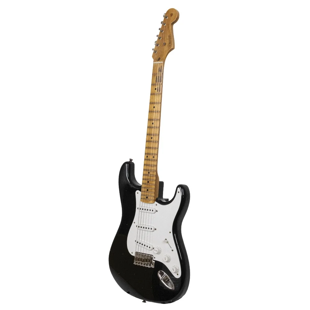 Fender Custom Shop 1955 Stratocaster Journeyman Relic Akçaağaç Klavye Black Elektro Gitar