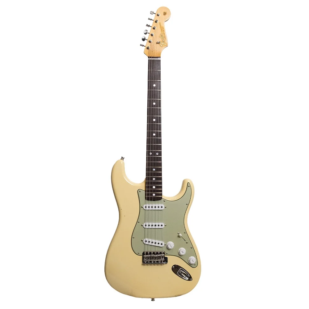 Fender Custom Shop 1965 Stratocaster Journeyman Relic Closet Classic Hardware Akçaağaç Klavye 9,5 - 12 Aged Vintage White Elektro Gitar