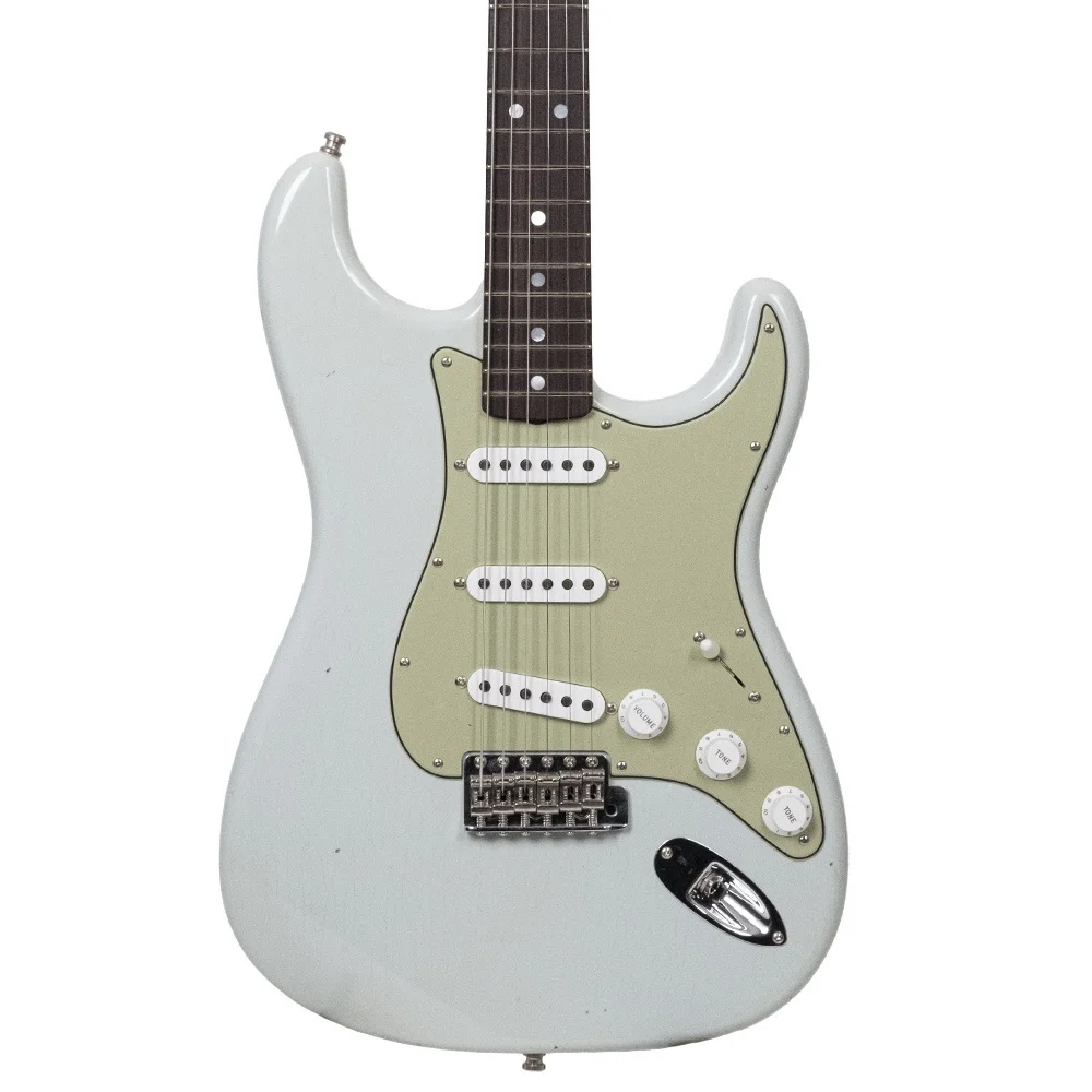 Fender Custom Shop Limited Edition 1965 Stratocaster Journeyman Relic Gülağacı Klavye Faded Sonic Blue Elektro Gitar