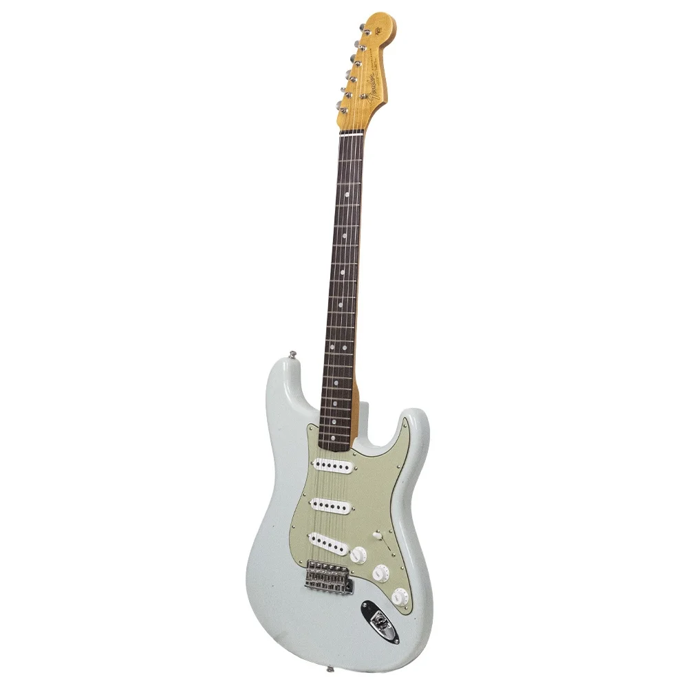 Fender Custom Shop Limited Edition 1965 Stratocaster Journeyman Relic Gülağacı Klavye Faded Sonic Blue Elektro Gitar