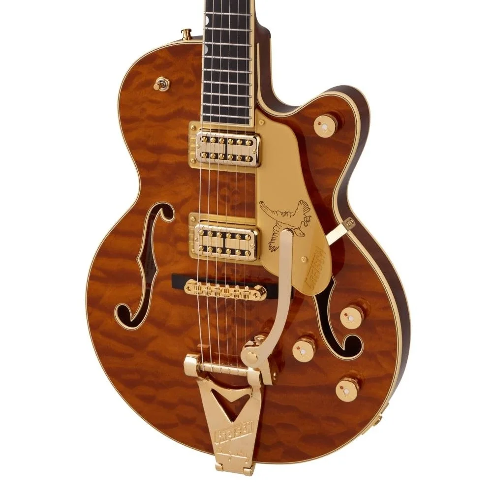 Gretsch Limited Edition Falcon Centerblock Jr Bigsby Quilted Maple Roundup Orange Elektro Gitar