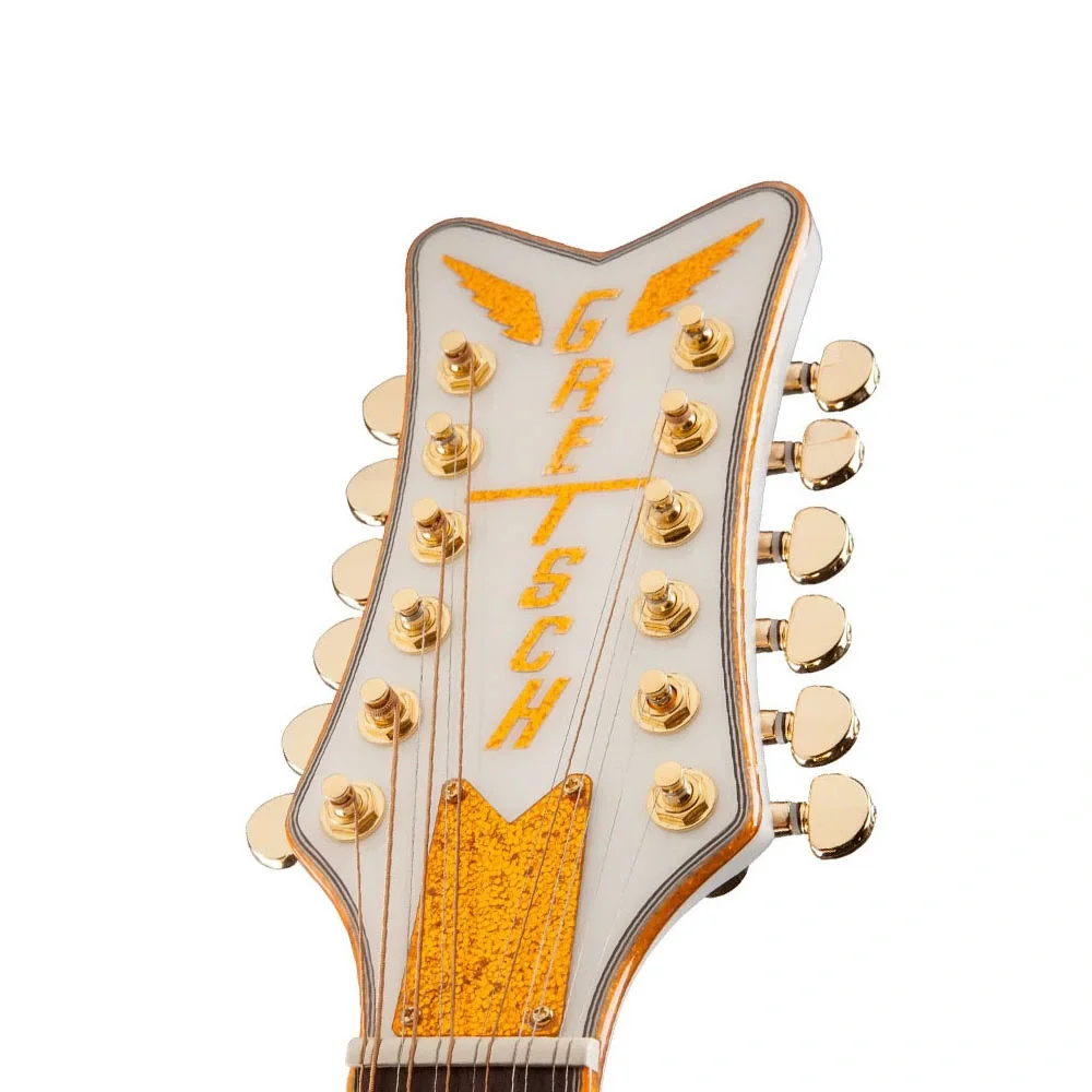 Gretsch G5022CWFE-12 Rancher Falcon Jumbo Gülağacı Klavye 12 Telli Fishman Manyetik Electric White Elektro Akustik Gitar