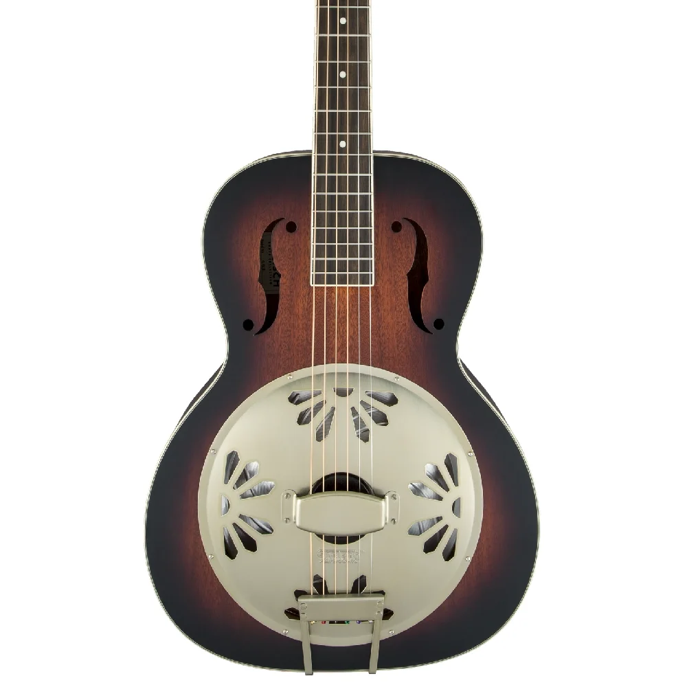 Gretsch G9241 Alligator Round Neck Maun Gövde Two-Color Sunburst Elektro Resonator Gitar