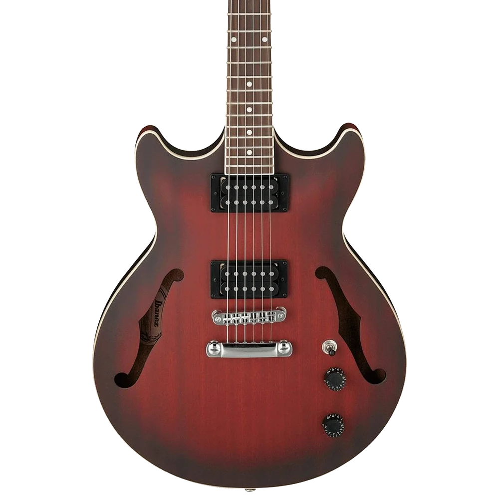 Ibanez AM53-SRF Artcore Serisi Hollow Body Sunburst Red Flat Rosewood Klavye Elektro Gitar