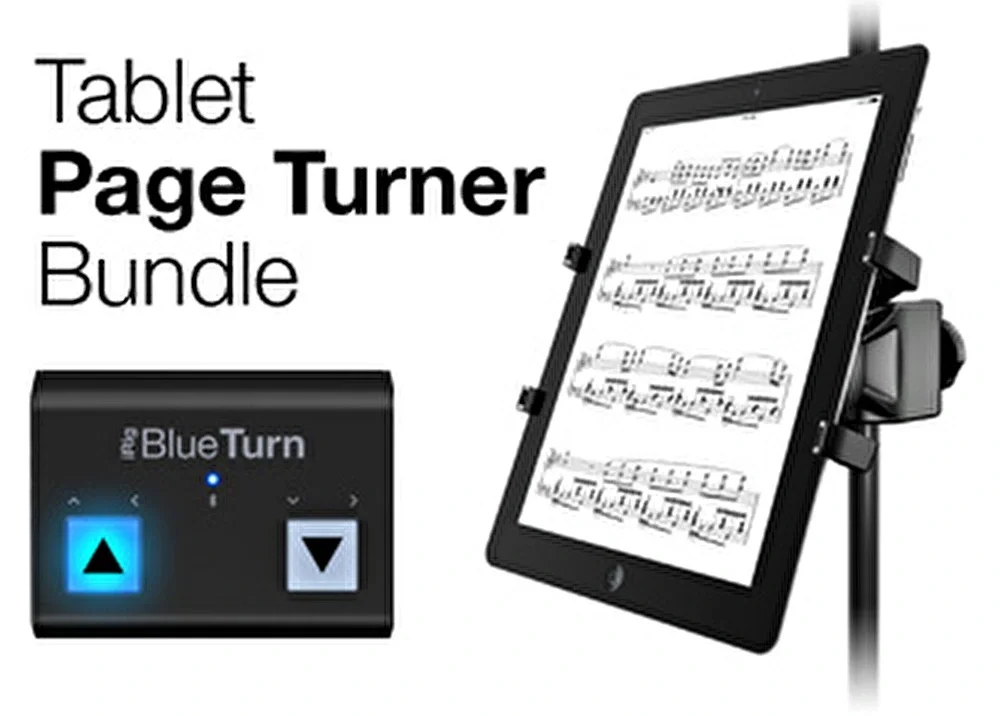 IK Multimedia iRig BlueTurn Işıklı Bluetooth Sayfa Değiştirme / Kaydırma Cihazı (iOS, Android&amp; Mac)
