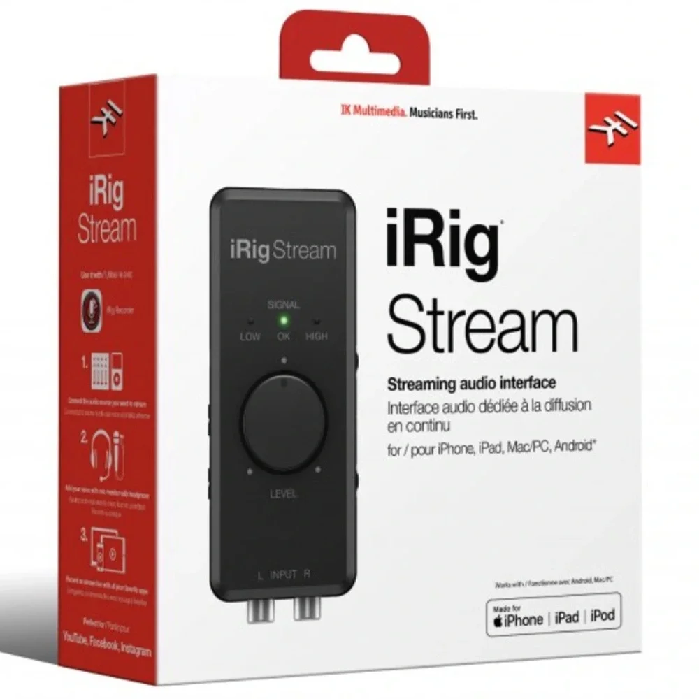 IK Multimedia iRig Stream iPhone, iPad ve Mac/PC için Canlı Yayın Ses Kartı