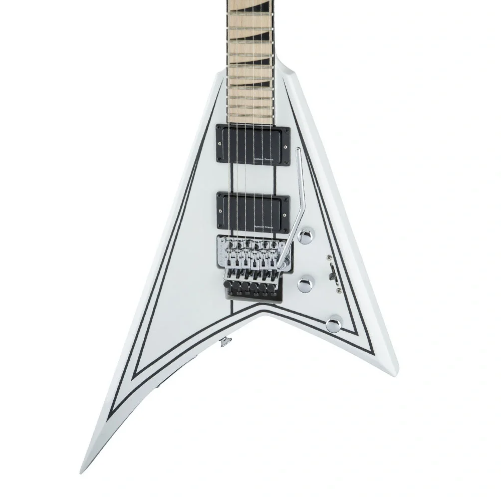 Jackson X Serisi Rhoads RRX24 Akçaağaç Klavye Snow White with Black Pinstripes Elektro Gitar