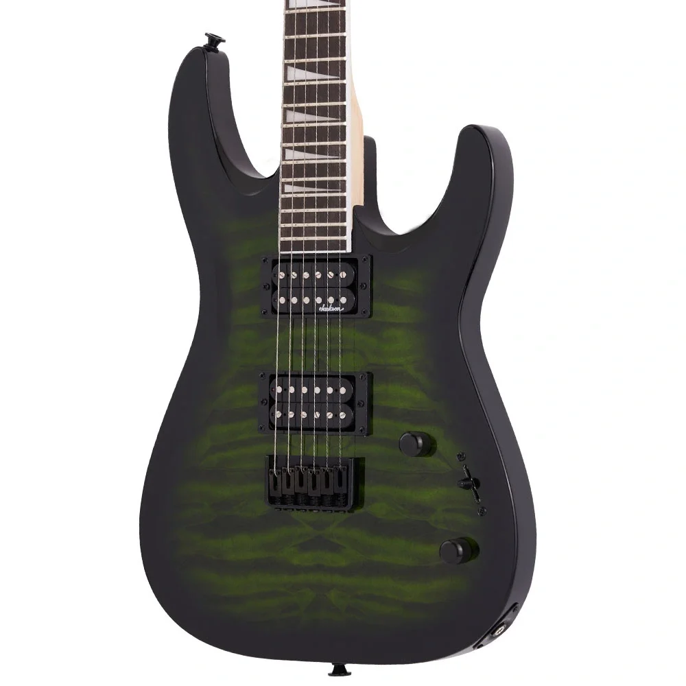 Jackson JS32Q Dinky Arch Top DKA Sabit Köprü Amaranth Klavye Green Burst Elektro Gitar
