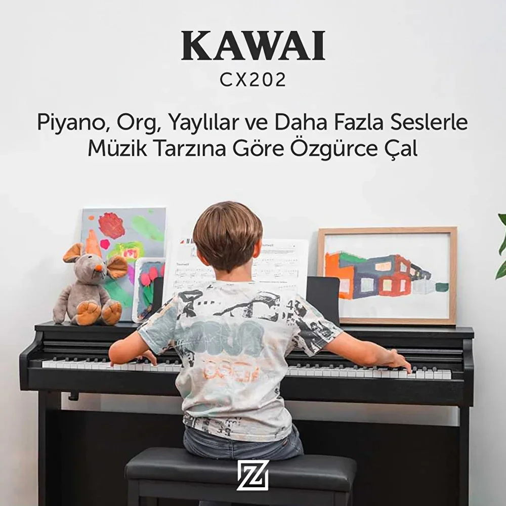 KAWAI CX202R Gül Ağacı Renk Dijital Piyano (Tabure&amp; Kulaklık Hediyeli)