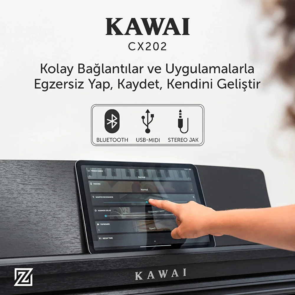KAWAI CX202R Gül Ağacı Renk Dijital Piyano (Tabure&amp; Kulaklık Hediyeli)
