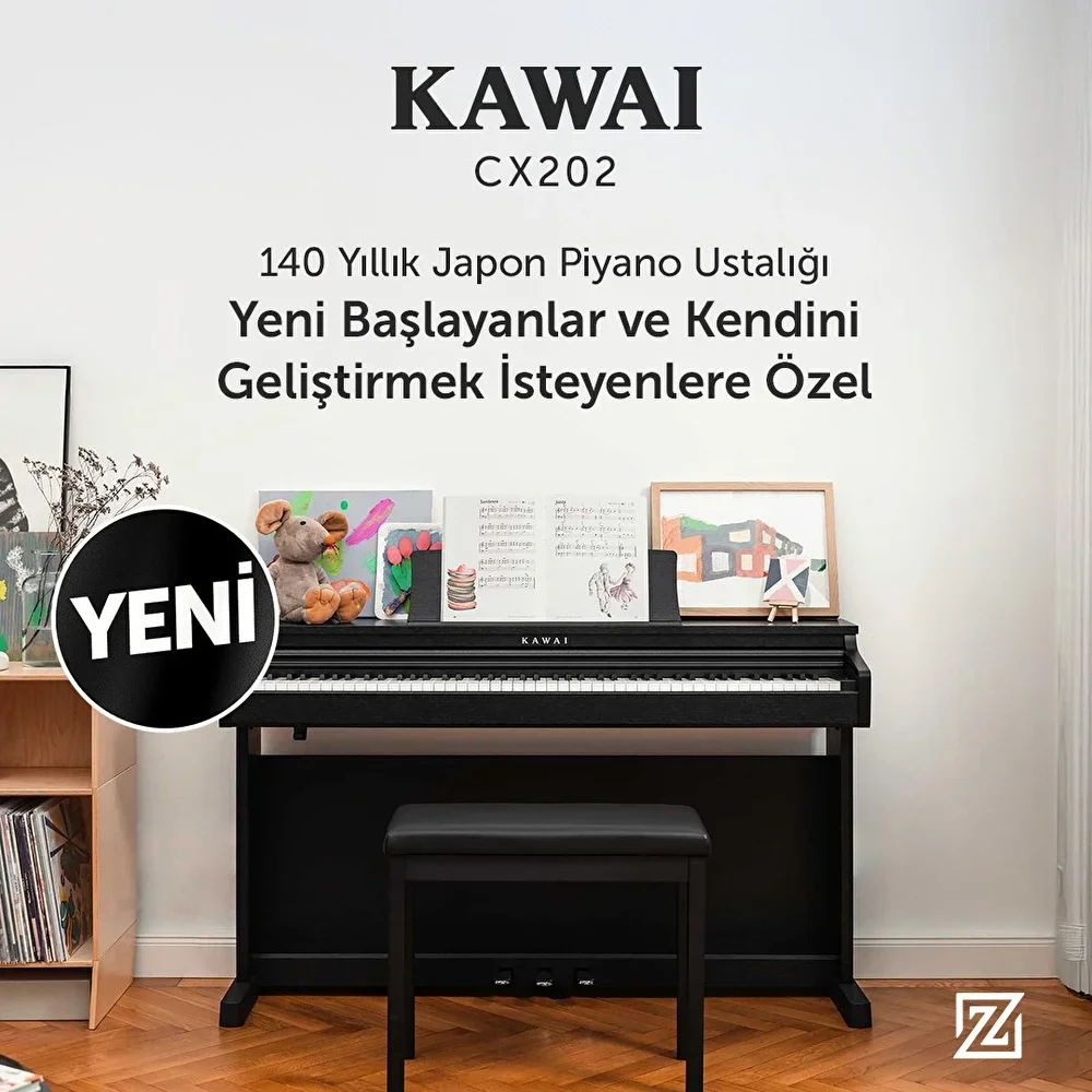 KAWAI CX202R Gül Ağacı Renk Dijital Piyano (Tabure&amp; Kulaklık Hediyeli)