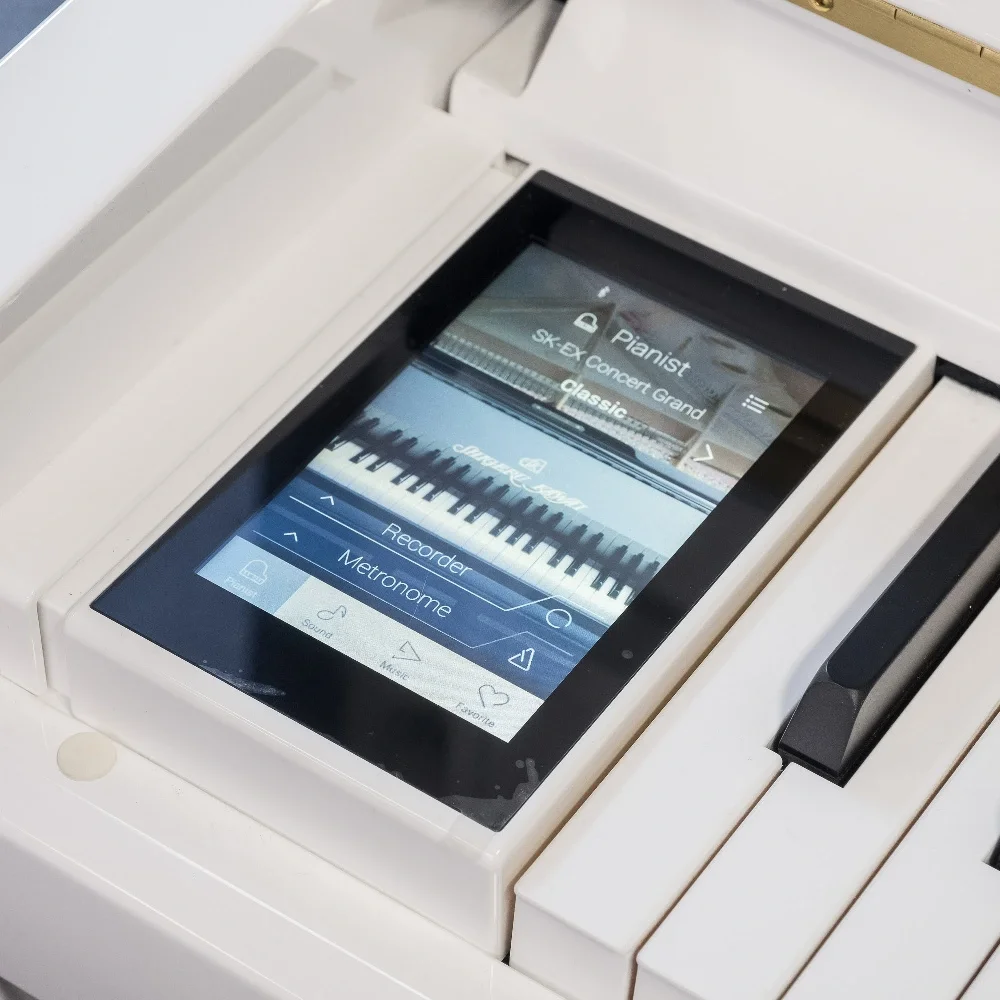 KAWAI K-300 AR2 WH/P AURES / 122 cm Hibrit Parlak Beyaz Duvar Piyanosu