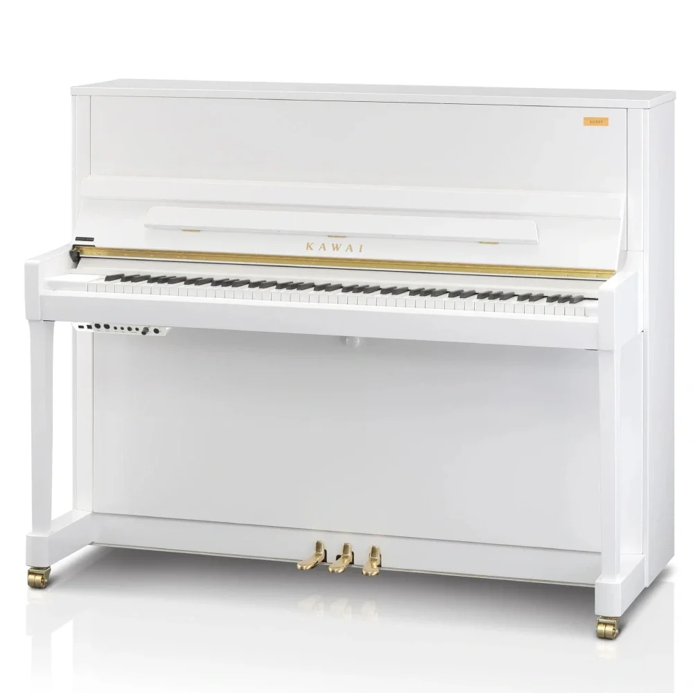 KAWAI K-300 AR2 WH/P AURES / 122 cm Hibrit Parlak Beyaz Duvar Piyanosu
