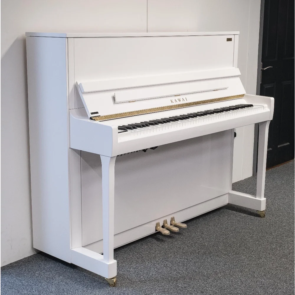 KAWAI K-300 AR2 WH/P AURES / 122 cm Hibrit Parlak Beyaz Duvar Piyanosu