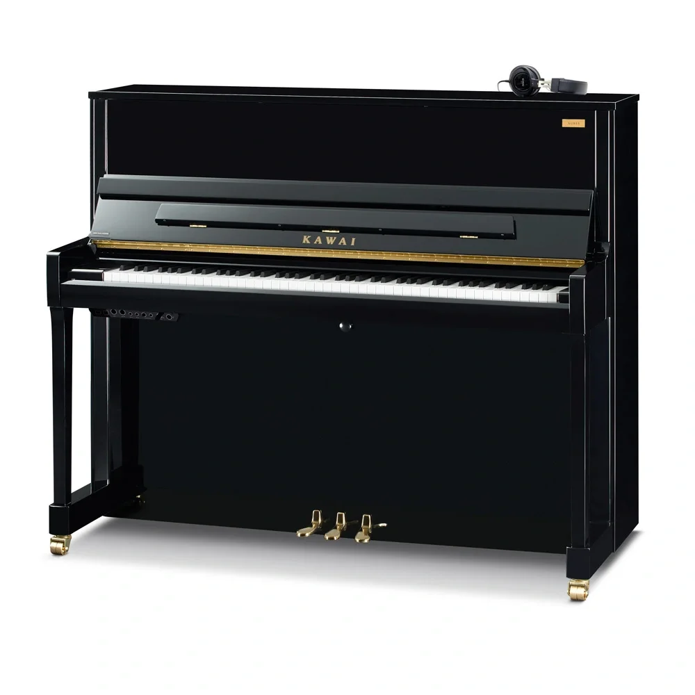 KAWAI K-300 AR2 M/PEP AURES / 122 cm Hibrit Parlak Siyah Duvar Piyanosu - Japon Üretimi