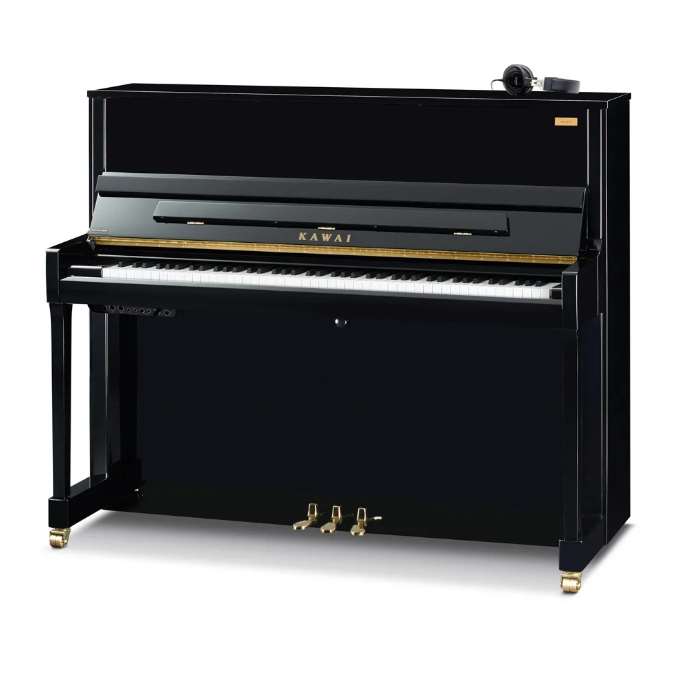 KAWAI K-300 AR2 M/PEP AURES / 122 cm Hibrit Parlak Siyah Duvar Piyanosu