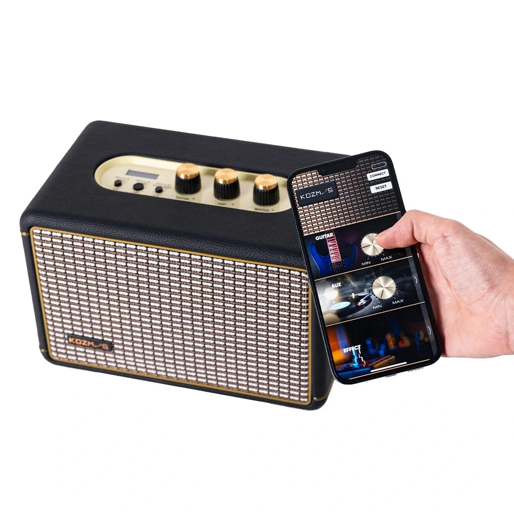 Kozmos Blaze-30BK Uygulama ile Kontrol Edilebilen Elektro Gitar Amfisi ve Bluetooth Hoparlör