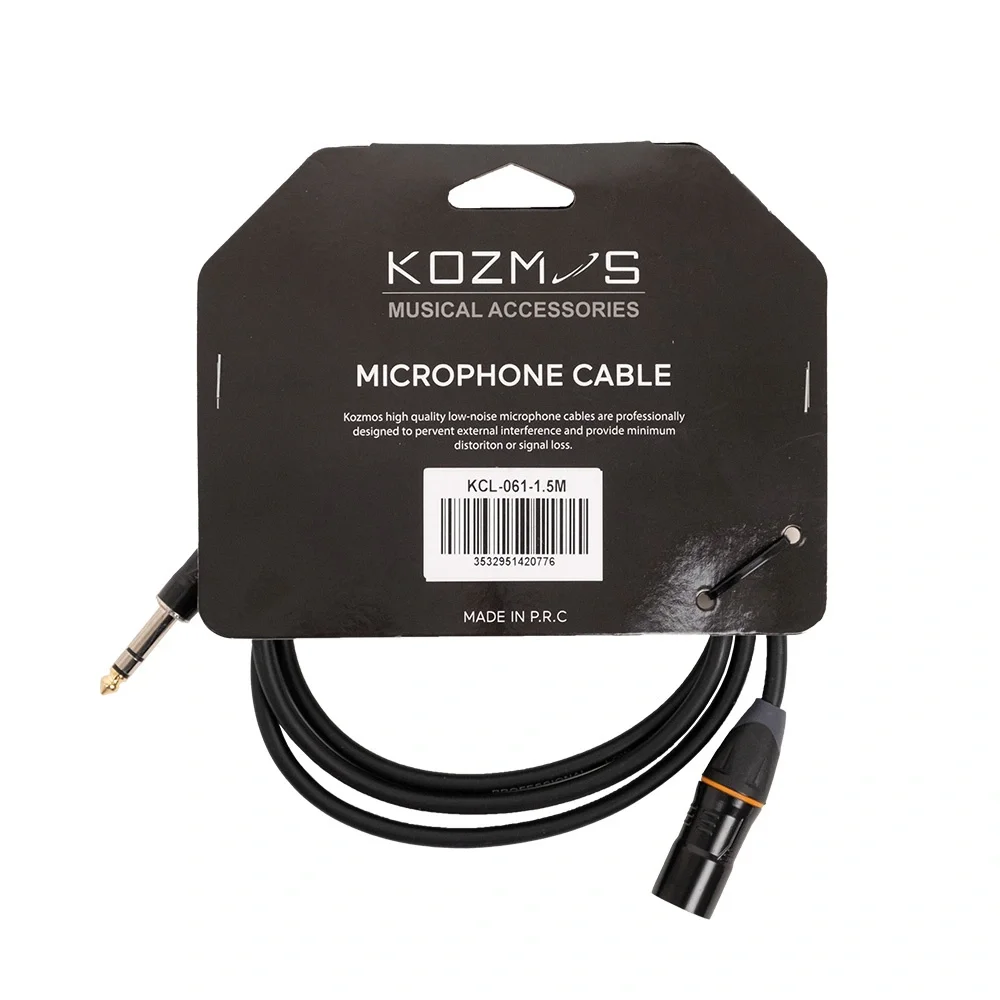 Kozmos KCL-061-10M Dengeli XLR Erkek – 6,35 mm TRS Erkek Kablo (10 m)