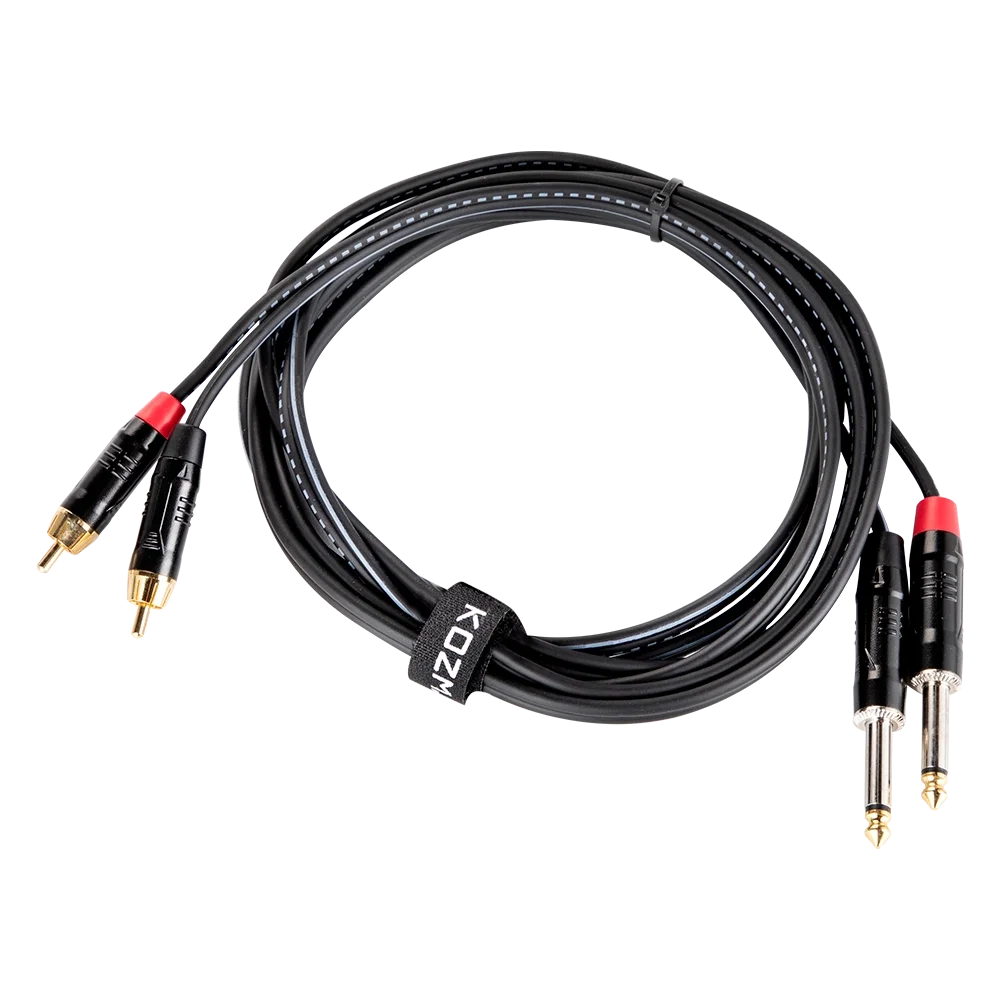 Kozmos KCL-329-3M 2 x 6,35mm Mono - 2 x RCA 3mt Kablo