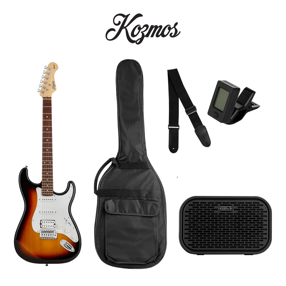 KOZMOS KGP-STG20/3TS Sunburst Yeni Başlayanlar için Elektro Gitar Seti, ( Gitar + Amfi + Akort + kılıf )