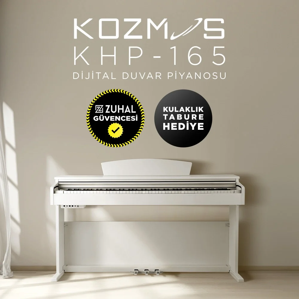 KOZMOS KHP-165RW Gülağacı Dijital Piyano (Tabure&amp; Kulaklık Hediyeli)