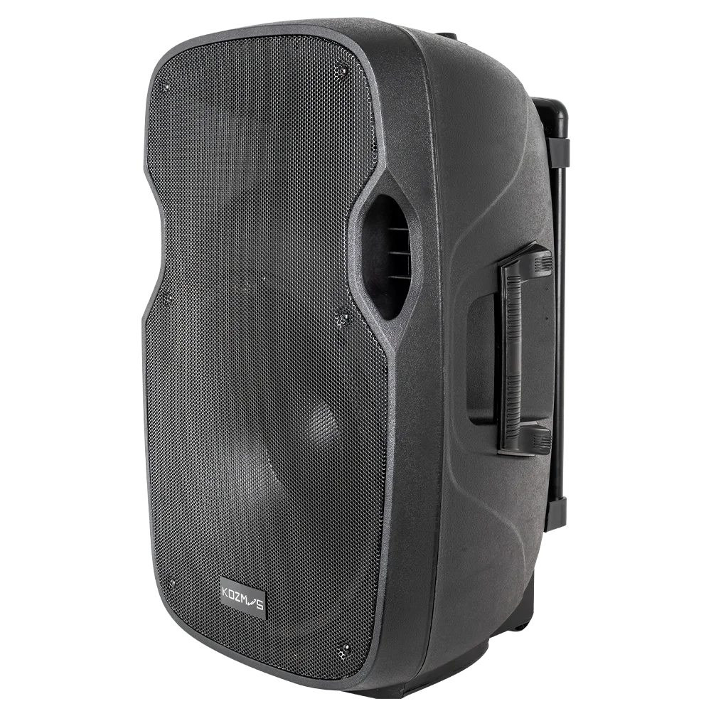 Kozmos KPA-2915AUS-CB 15" 2-yollu Hoparlör - Bluetooth / USB / LCD Ekranlı / SD Kart / 2 x Kablosuz Mikrofon