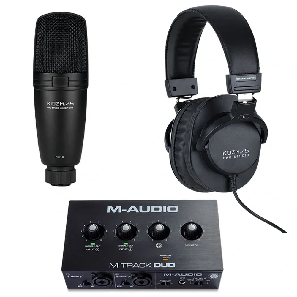 M-Audio M-Track Duo Stüdyo Kayıt Paketi 1 (MTRACKDUO, KCP-3, KHDP-S200)