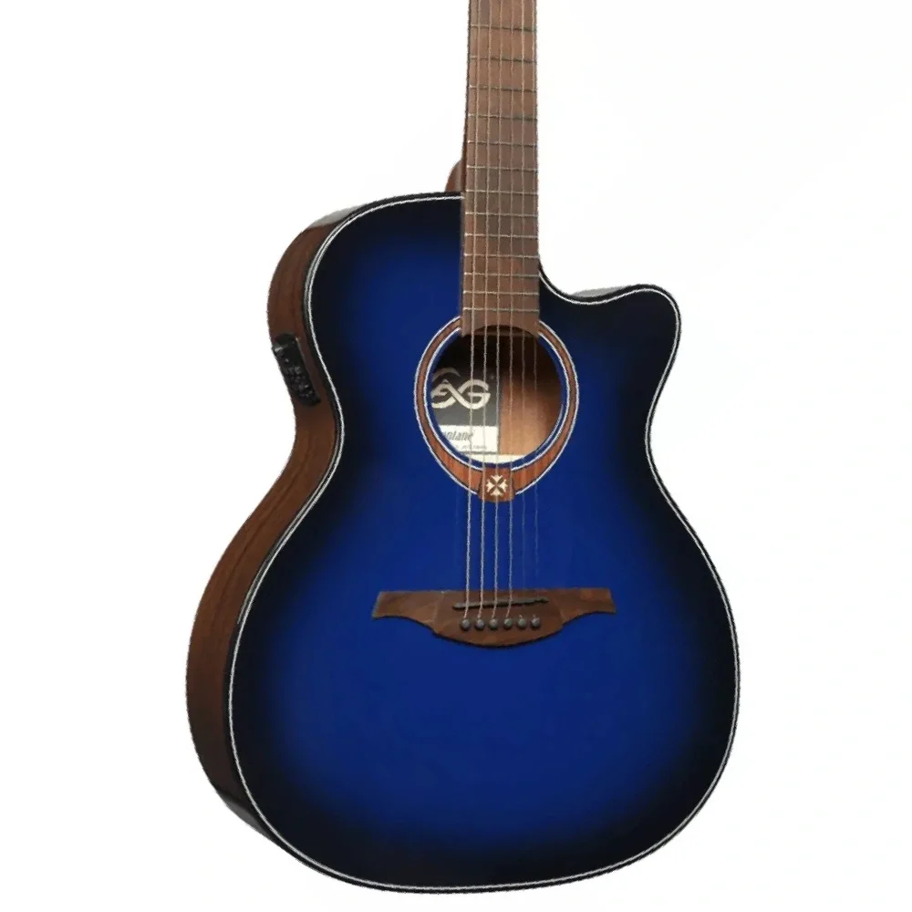 LAG GLA T-BLUE-DCE Tramontane Dreadnought Cutaway Blue Burst Elektro Akustik Gitar