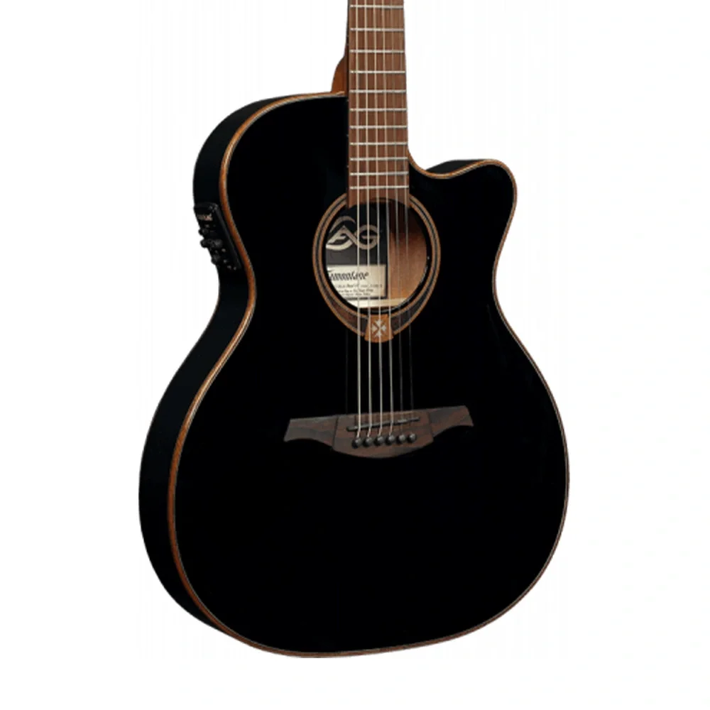 LAG T118ASCE-BLK Tramontane Auditorium Slim Cut Black Elektro Akustik Gitar