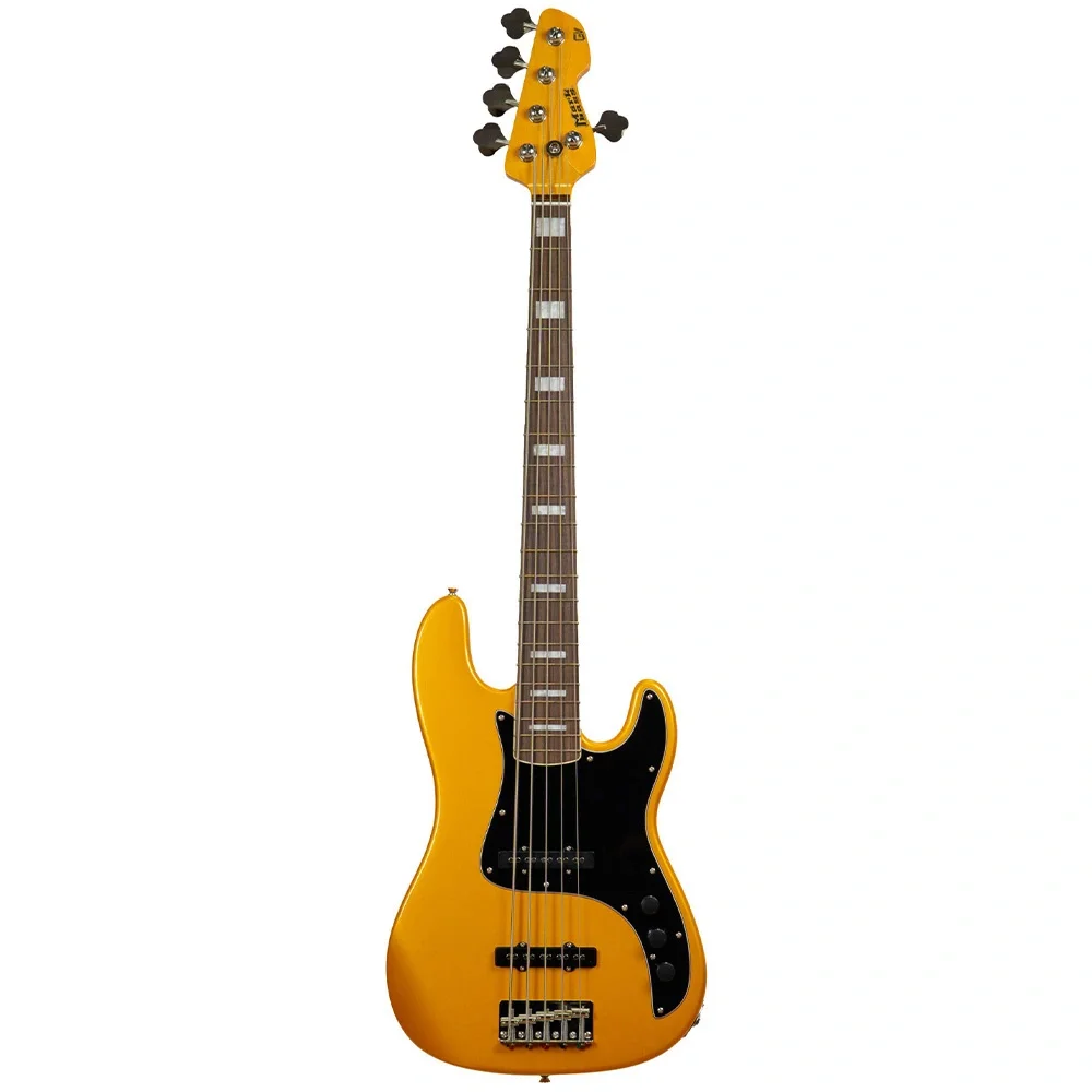 Markbass MB GV 5 Gloxy Serisi Gülağacı Klavye Metallic Yellow 5 Telli Bas Gitar