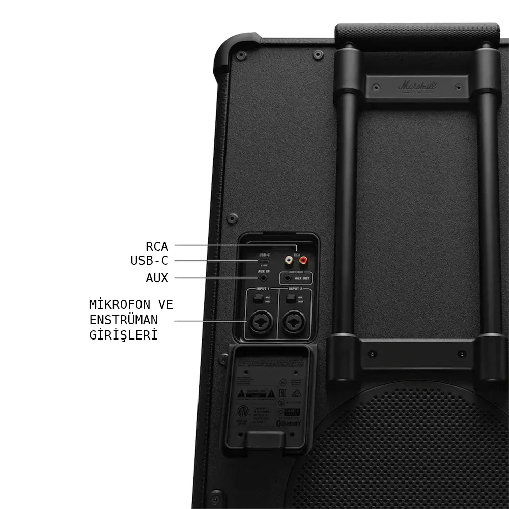 MARSHALL Bromley 750 BT Partybox Şarjlı Hoparlör 2x10" 500W, blueotooth, 24 kg