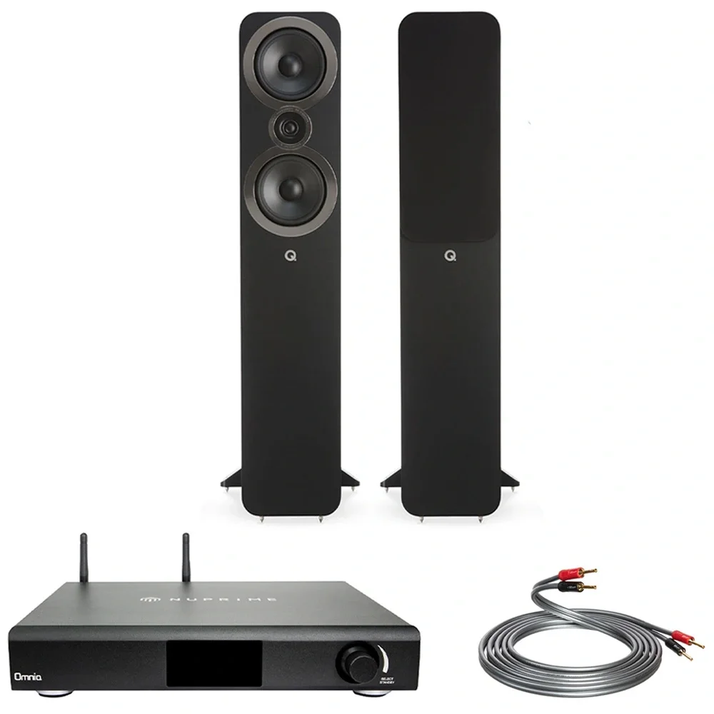 NuPrime Omnia A200 - Q Acoustics 3050i Black - QED XT40i 3M. hiFi Müzik Sistemi