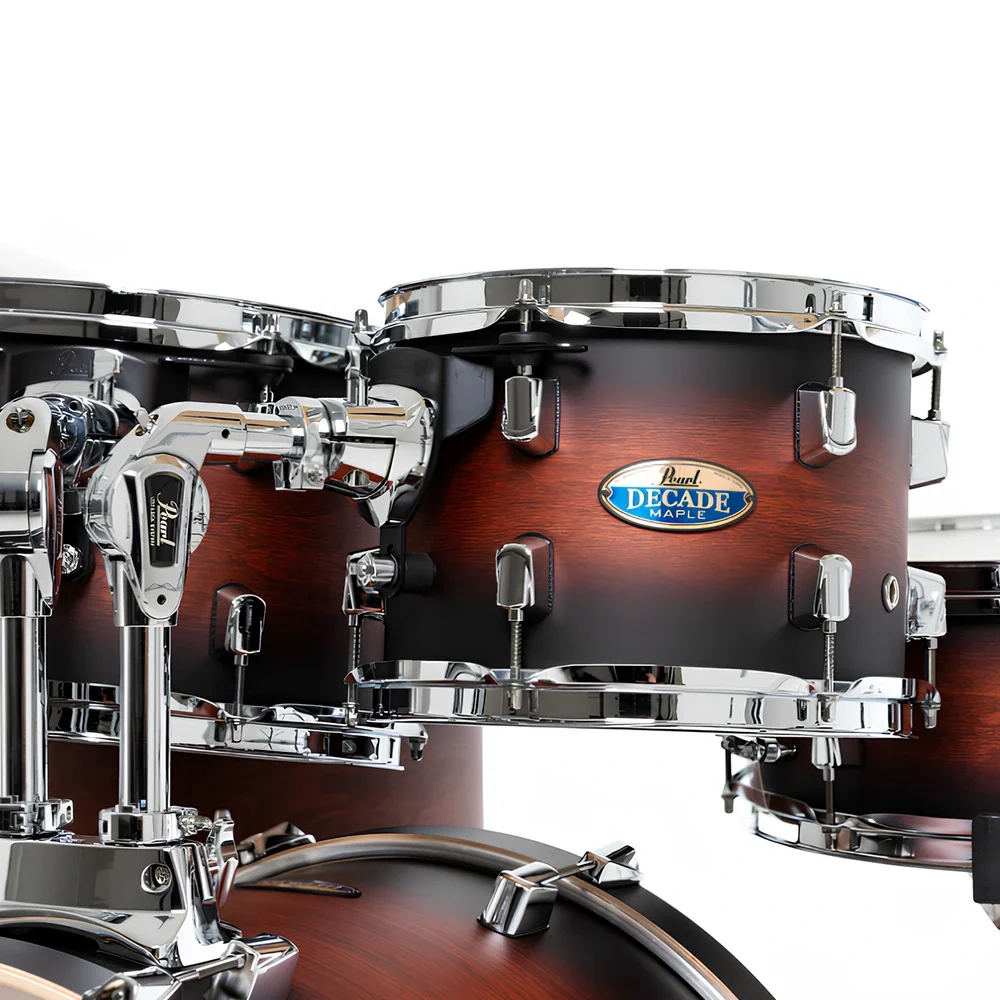 PEARL DMP905/C260 Decade Maple Satin Brown Burst 5 Parça (20B/10T/12T/14F/14S) Aksamlı Akustik Davul Seti