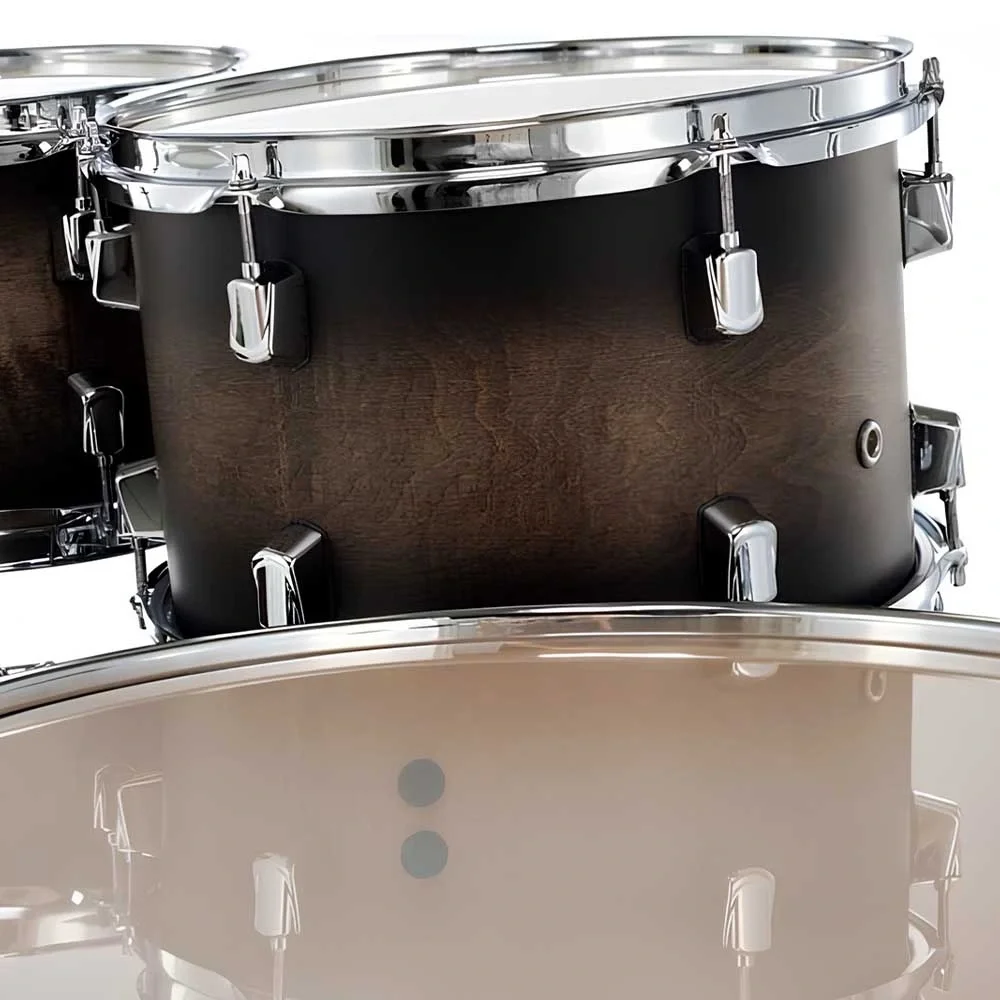 PEARL DMP905/C262 Decade Maple Satin Black Burst 5 Parça (20B/10T/12T/14F/14S) Aksamlı Akustik Davul Seti