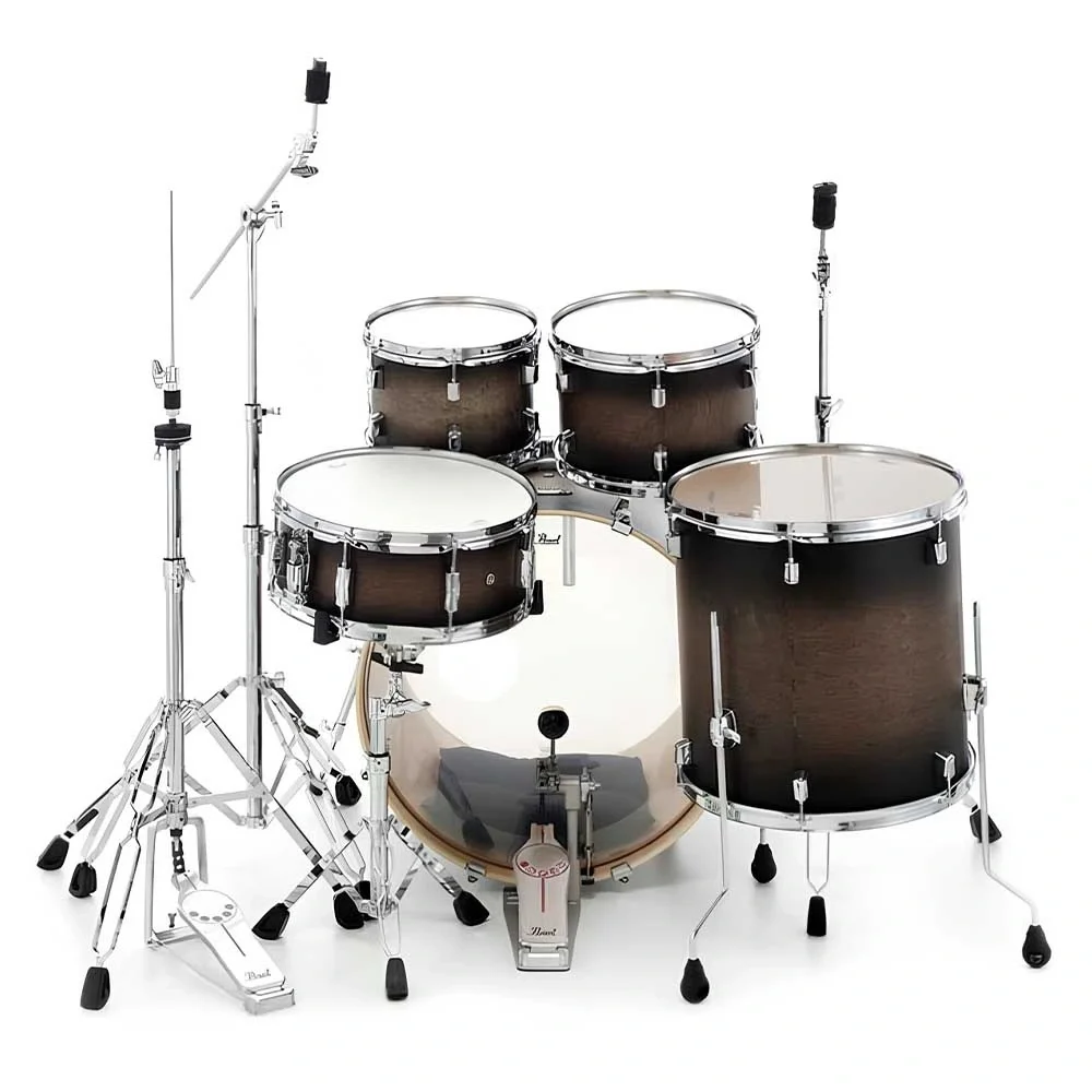 PEARL DMP905/C262 Decade Maple Satin Black Burst 5 Parça (20B/10T/12T/14F/14S) Aksamlı Akustik Davul Seti