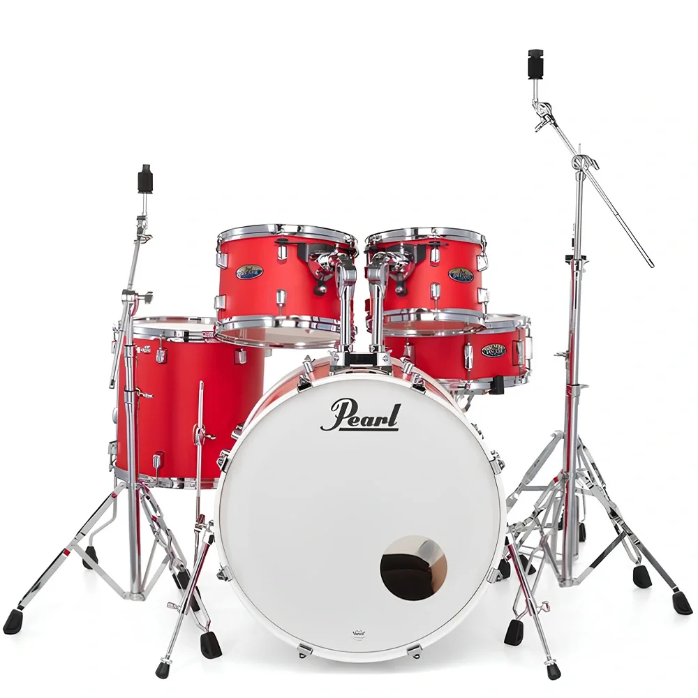 PEARL DMP905/C899 Decade Maple Matte Racing Red 5 Parça (20B/10T/12T/14F/14S) Aksamlı Akustik Davul Seti